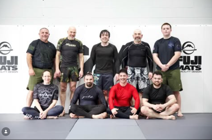 Curtis Mateus BJJ training group at the academy